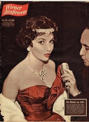GINA LOLLOBRIGIDA Cover Magazine 1959 Vintage Weekly Issue Wiener Illustrierte - Image 1 of 2