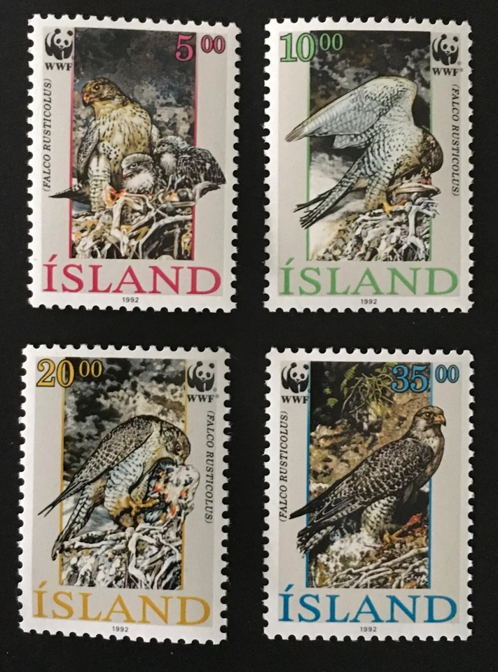 Iceland Scott # 762 - 765 Juego de (4) aves de la Federación Mundial de Vida Silvestre MNH 1992 Foto 1 de 1