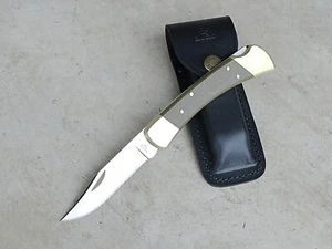 Buck 110 Folding Hunter Knife, Exclusive, Micarta Scales S45VN Blade - NEW - Picture 1 of 7