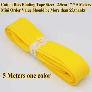 Cotton Bias Bindnig Tape 1"width 5meters DIY Garment Accessories Handmade Tape - Picture 1 of 15