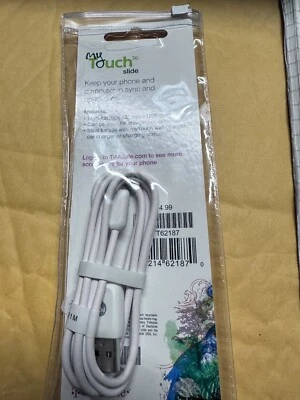 42" My touch Micro round USB Data Cable - white, for phones, and more, new. - Image 1 of 3