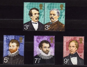 GREAT BRITAIN #689-693 MNH BIRTISH EXPLORERS (689-690 SE-TENANT PAIRS) - Picture 1 of 1
