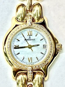 18k Solid Gold "Bertolucci"Lady;s Watch,Company Diamond Bezel. QUARZ. SWISS, - Picture 1 of 24