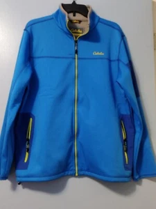 Cabela's Jacket Full Zip Long Sleeve Fleece Blue Men's Large High Neck - Picture 1 of 8