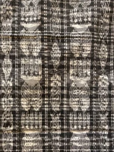 Guatemalan ikat fabric - hand-woven-black, white, grey for clothing, pillows etc - Picture 1 of 4
