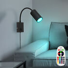 Wandstrahler Wandlampe Leselampe Dimmer Fernbedienung Schlafzimmerlampe LED RGB