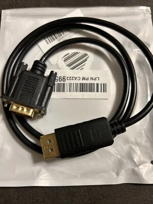 Display Port to VGA Cable Adapter Converter Video HDTV PC Monitor Desktop Laptop - Image 1 of 2