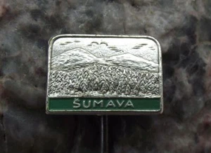 1950s Sumava National Park Czechoslovakia Bohemian Mountains Tourist Pin Badge - Picture 1 of 3