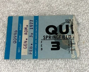 QUEEN THIN LIZZY 1977 CONCERT TICKET STUB SPRINGFIELD CENTER Freddy Mercury - Picture 1 of 4