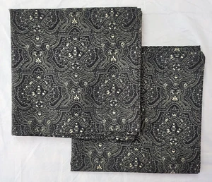 2 JC Penney schwarz cremeweiß Damast King Kissenbezüge 41x20 Baumwollmischung Medaillon - Bild 1 von 15