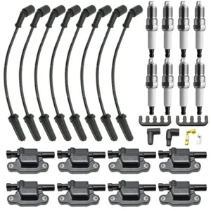 8PCS Square Ignition Coil & Spark Plug &Wires For Chevy Silverado 1500 Tahoe GMC - Picture 1 of 12
