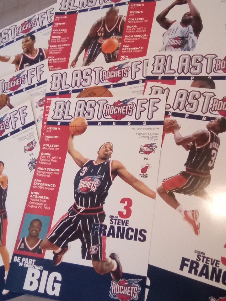 NBA HOUSTON ROCKETS BLASTOFF gameday program LOT(10)YAO MING, 2002-2003 - Image 1 of 4
