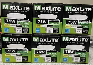 LED MaxLite 11P30D27FL Single 11 Watt Warm White  Damp Rated Flood 6pk - Picture 1 of 6