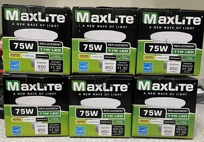 LED MaxLite 11P30D27FL Single 11 Watt Warm White  Damp Rated Flood 6pk - Image 1 of 4