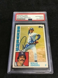 1984 TOPPS 495 ROLLIE FINGERS BREWERS HOF SIGNED PSA/DNA AUTO AUTOGRAPH - Bild 1 von 3