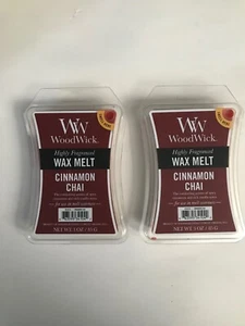 CINNAMON CHAI WoodWick Highly Fragranced Wax Melt 3 oz. each (x2) - Picture 1 of 2