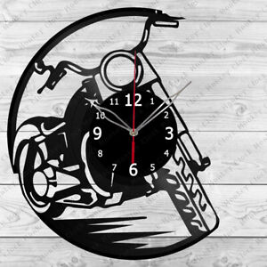 Vinyl Clock Motorcycle Vinyl Record Wall Clock Home Art Decor Handmade 6539