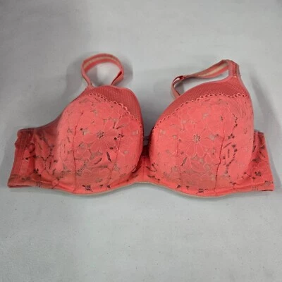 Sujetador Cacique Mujer 42DDD Naranja Floral Ligeramente Forrado Balconette Encaje LEER Foto 1 de 4