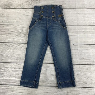 Pantalones de mezclilla Fabulosity cintura alta cintura corta para mujer talla 1 con cremallera lateral elásticos  Foto 1 de 4