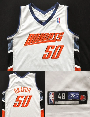 EMEKA OKAFOR CHARLOTTE BOBCATS WHITE ADIDAS Authentic Jersey WHITE 48 XL Cover