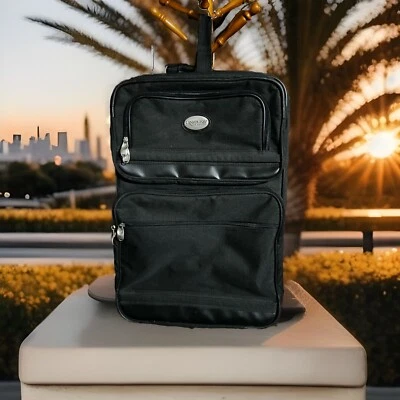 London Fog Sterling Edition Expandable Luggage Rolling Carry On Black Metal Feet - Image 1 of 4