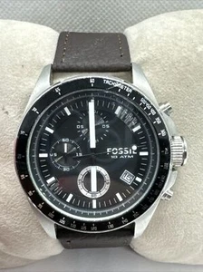 Fossil Decker CH2573 Men's Brown Leather Analog Dial Chronograph Watch AEA256 - Picture 1 of 11