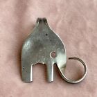 Vintage Artisan Sterling Silver Fork Elephant Pendant 1.5" long