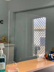 Acrylic Clear Sneeze Guard 600W x 600H 4.5mm Thick Free standing FREE POST - Picture 1 of 2