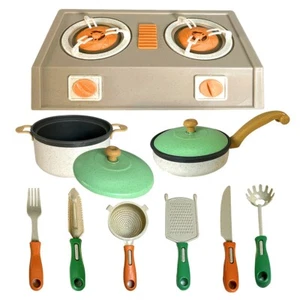 11PCS Realistic Kitchen Set Stove Toy Pretend Play Cooking Kids Role Play Game - Picture 1 of 8
