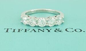 Tiffany & Co Embrace 1.15 ct Round Cut 5-Stone Diamond Ring 4mm Retail $11,750