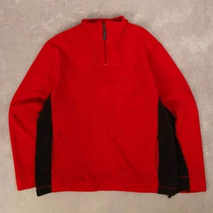 Maglione Gap Vintage Quarter Zip Fleece L Uomo Rosso Lavato - Foto 1 di 10