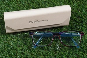 BCBGENERATION CV 0002 BLUE STRIPE EYEGLASSES 50-16-135 FRAME ONLY + CASE ~ VGC - Picture 1 of 7