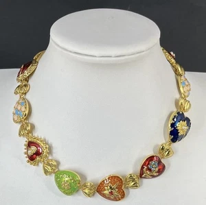 Collar Gargantilla Museo Art Nouveau Piedras Preciosas Retro Corazón Circonita cúbica Palacio Amor De Colección - Imagen 1 de 15