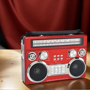Radio portátil retro AM/FM/SW de 3 bandas con linterna Bluetooth altavoz boombox - Imagen 1 de 13