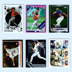 Justin Verlander Lot 6 Baseball Cards 2022 Panini Mosaic Aces Houston Astros Set - Picture 1 of 8