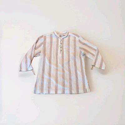 Columbia Топ блузка рубашка женщин средний бежевый в полоску легкий - Изображение 1 из 4