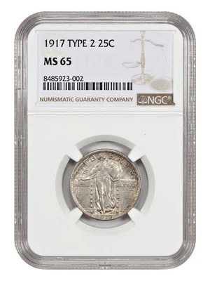 1917 25C NGC MS65 (Type 2) - Standing Liberty Quarter - Image 1 of 4