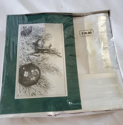 18 Christmas cards and silver foil lined envelopes-Made in USA-Happiness-warm - Image 1 of 3