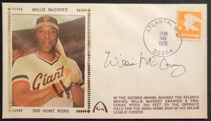 WILLIE MCCOVEY SIGNED 1978 Z SILK 500 HOMERUNS CACHE AUTO SF GIANTS MLB HOF - Picture 1 of 2