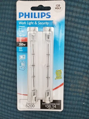 Philips 300W 120V Clear RSC Base T3 Work Light Bulb (2 Pack) - Image 1 of 3
