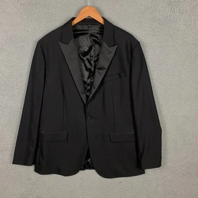 Chaqueta de Esmoquin Bonobos Para Hombre 46R Negra Solapa de Satén Lana Marzotto Blazer Calce Ajustado Foto 1 de 4