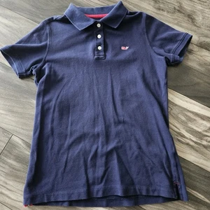 Vineyard Vines Girls Classic Navy Blue Short sleeves Polo Size L 10/12 - Picture 1 of 5