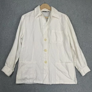 Lafayette 148 New York Jacket Womens 10 White 100% Linen Beachy Gauzy Button Up - Picture 1 of 8