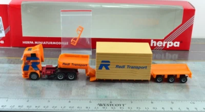 Herpa 147040 MAN F2000 SZ Tractor Unit w/  Heavy Load Trailer 1:87 HO - Image 1 of 3