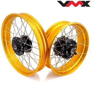 VMX 2.5*19/4.25*17 Tubeless Wheels for Honda CB500X 2019-2023 Black Hub Gold Rim - Bild 1 von 9