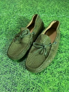 Tod’s Green Suede Loafers Formal Shoes Slip Ons Moccasin Size 8 - Picture 1 of 8