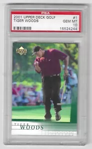 Upper Deck Tiger Woods #1 2001 radiocontrol novato PSA 10 GEMA como nuevo - Imagen 1 de 2