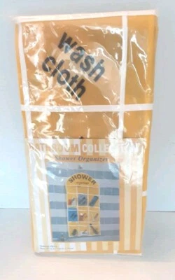 Yellow Peva Shower Caddy Bathroom  Organizer-Vintage-hanging Plastic.New In Pkg - Image 1 of 3