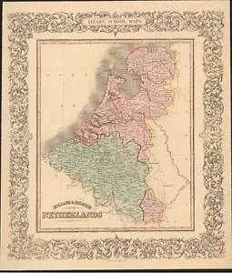 1840 Netherlands Holland BE antique map by W.H. Lizars - Scarce & attractive - Picture 1 of 2