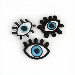 Evil Eye Embroidered Patches (3 Pack) – Spiritual Protection, Iron-On or Sew-On - Picture 1 of 9